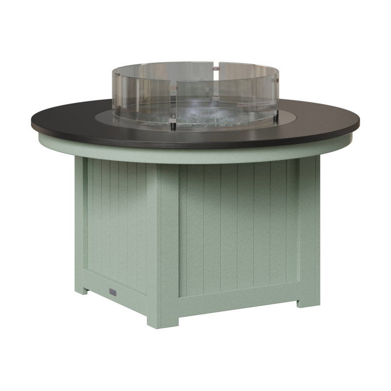 Foyer de table rond Berlin Gardens Donoma, H 25 po x l 44 po x P 44 po, Plateau martelé noir avec base écume de mer