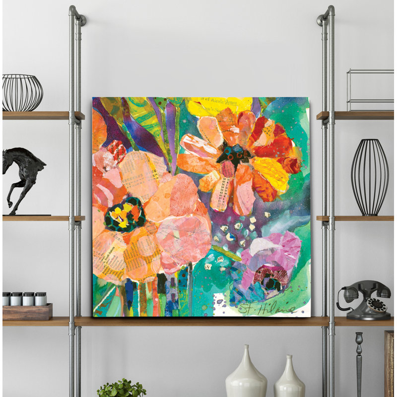 Kulick «Bold Blooms IV», peinture, H 16 po x l 16 po x P 1,5 po, Toile tendue
