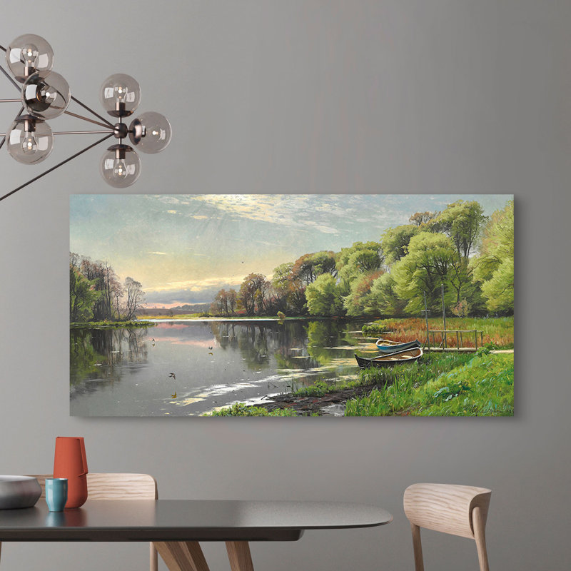 The Mill Pond by Peder Mørk Mønsted - Wrapped Canvas Print, 60cm H x 120cm W x 4cm D