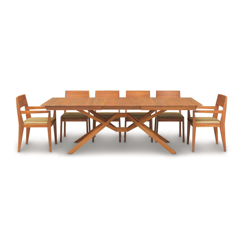 Exeter Single and Double Leaf Extension Dining Table, Natural Cherry, 50" W x 72"/92"/112" L, 2