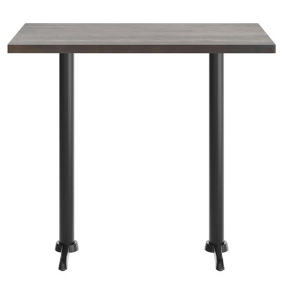 48"L x 30"W Solid Wood Commercial Tabletop w/Two 22" x 22" Bar Height T-Bases