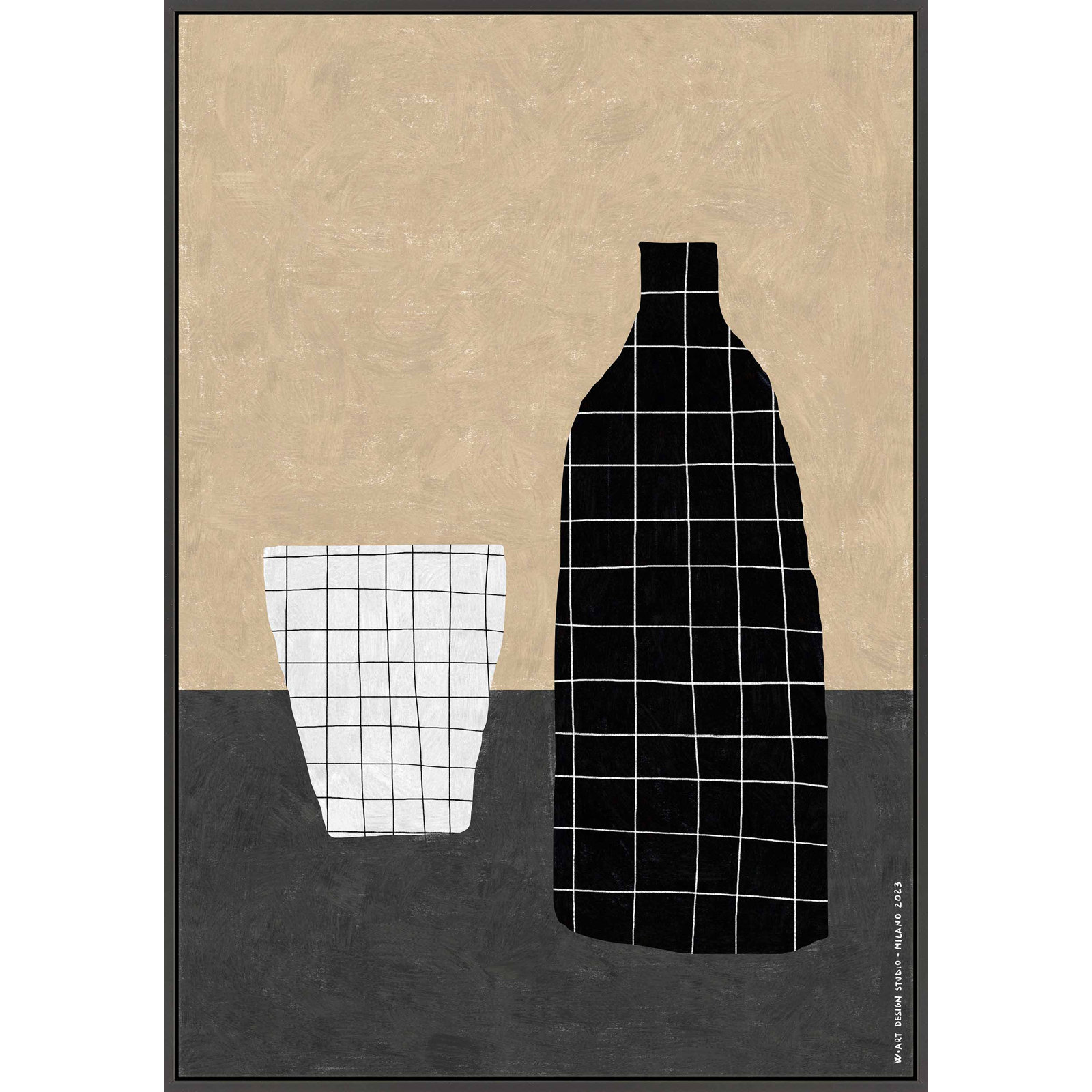 Cup 2 by Romina Gadler, Black Canvas Framed, 30" H x 21" W