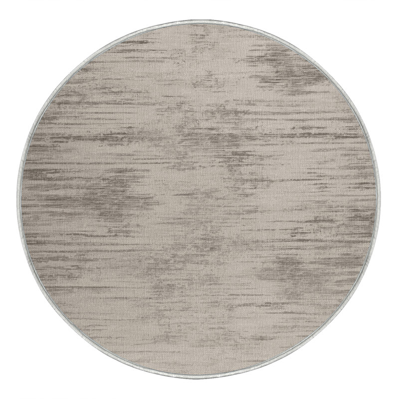 Tapis beige lavable à la machine, Rond 6 pi