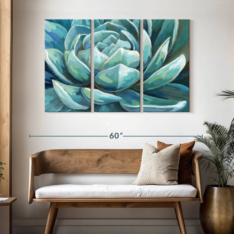 Harnek Cerulean Succulent, 32" H x 50" W