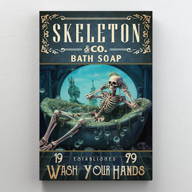 " Skeleton Bath Soap ", 20" H x 16" W x 1.25" D