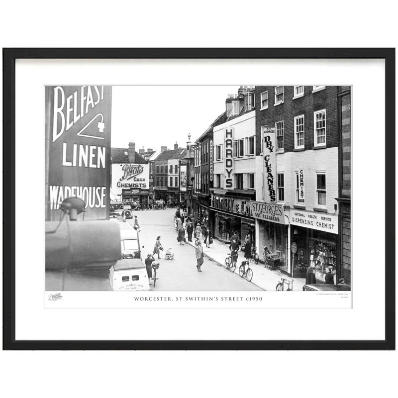 Worcester, St Swithin's Street C1950 by Francis Frith - Single Picture Frame Print, 60cm H x 80cm W x 2.3cm D