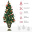 Arbre de Noël artificiel 3 pi de qualité supérieure pré-éclairé - pin corsé avec support robuste, convenant au salon, au décor des Fêtes