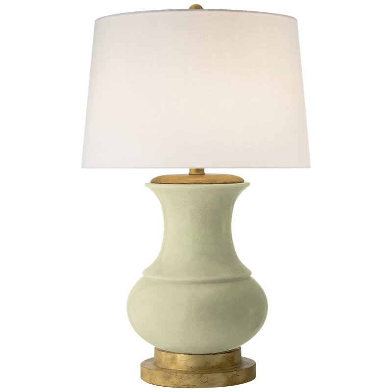 Chapman & Myers Deauville Table Lamp, Fabric, Celadon Crackle