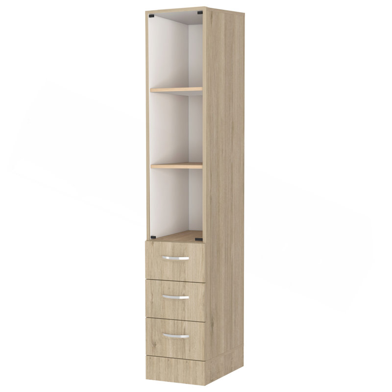 Armoire à linge Preston, trois tablettes, quatre tiroirs