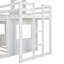 Lit superposé simple en bois sur lit double, lit mezzanine avec maisonnette, maison de campagne, échelle et garde-corps, blanc
