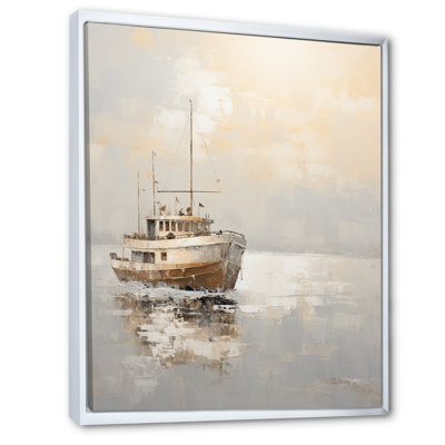 " Minimalism Fishing Boat Horizon "