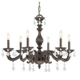 Lustre classique / traditionnel à 6 lumières de style bougie avec détails en fer forgé Abagail