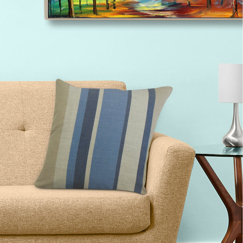 Coussin Scotlyn, 24 po x 24 po, Vert olive / Bleu, Coussin décoratif