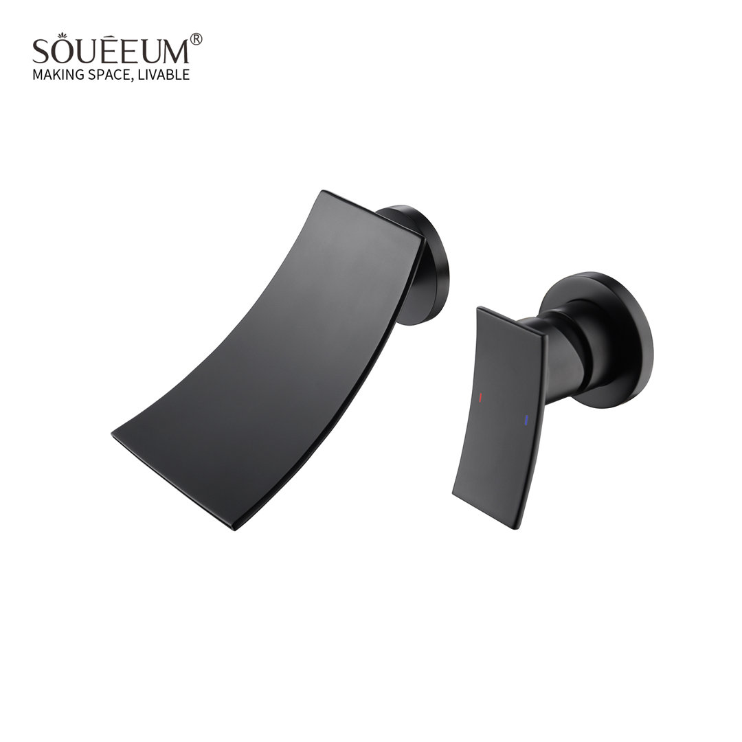 Waterfall Single Handle Wall Mounted Bathroom Faucet SOUEEUM 