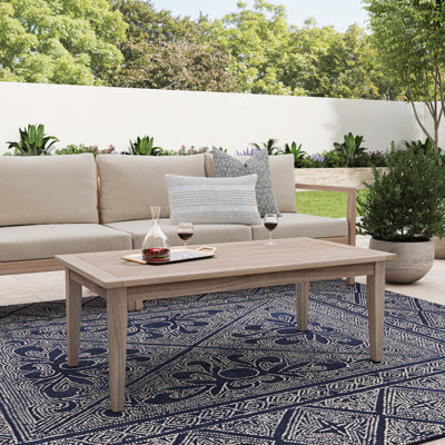 Amina Outdoor Solid Wood Acacia Rectangular Coffee Table