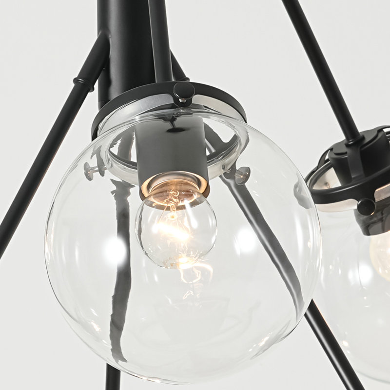 Luminaire suspendu lustre en verre 6 lumières