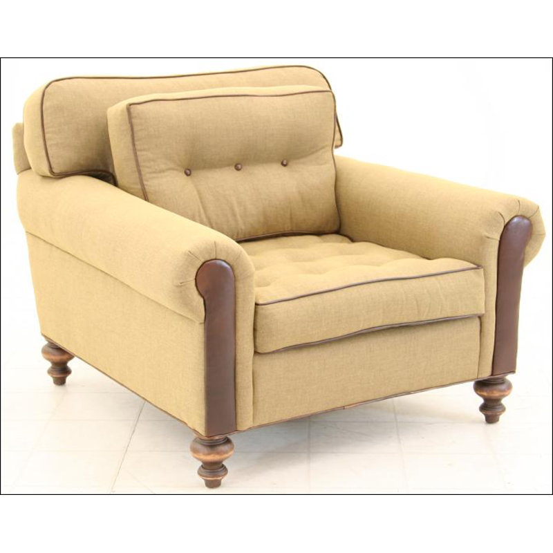 Armchair, Performance Twill Natural, Brushy Bayou