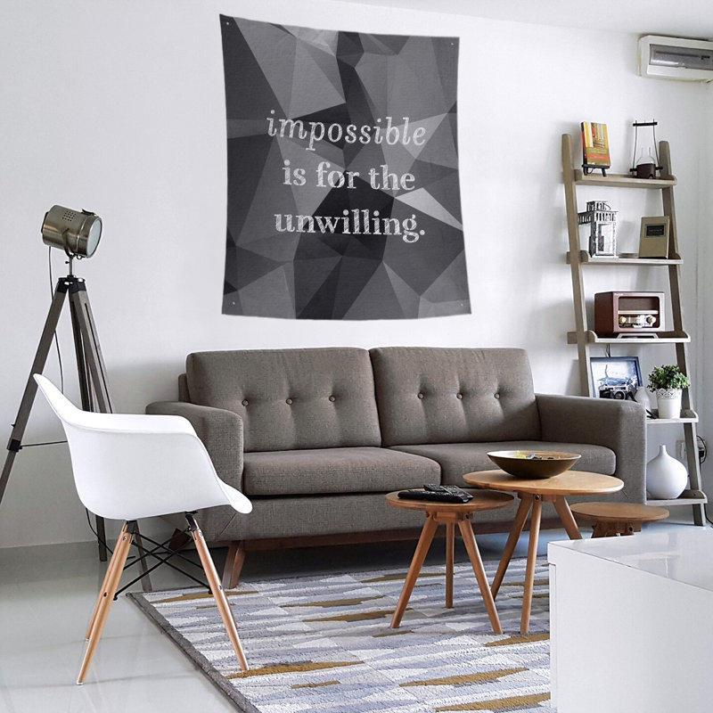 Tapisserie quote-en polyester en faux gemme, H 60 po x l 51 po, Onyx