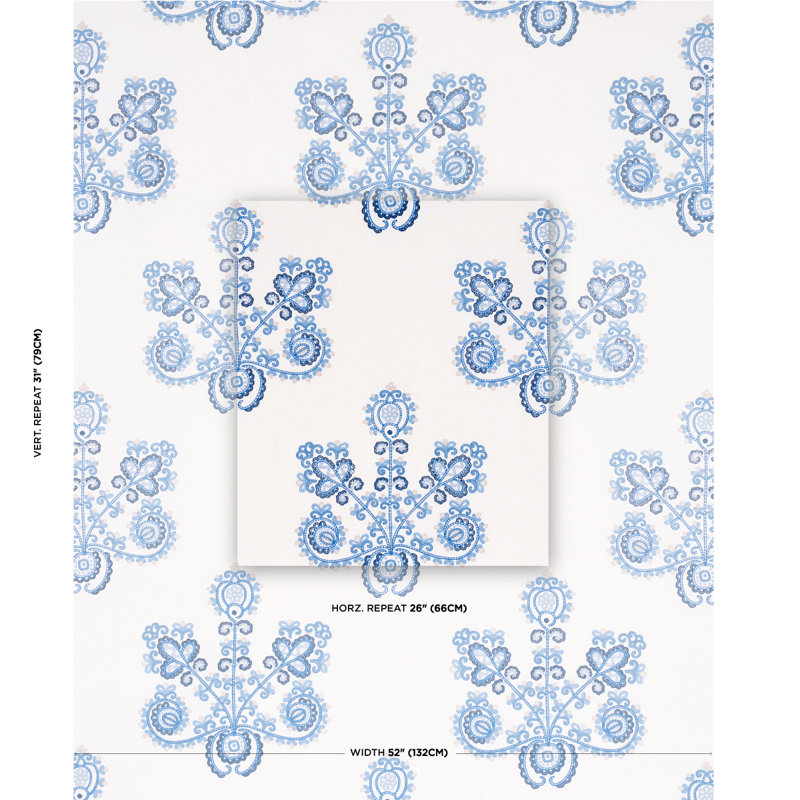 Tissu brodé Estrella, Porcelaine