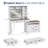 Vanity Mirror with Lights, Makeup Vanity Desk with 5 Drawers, 6 Open Storage Shelves, Large Extendable Dressing Table with Charging Station, Glass Top, Touch Screen Mirror, Antique White