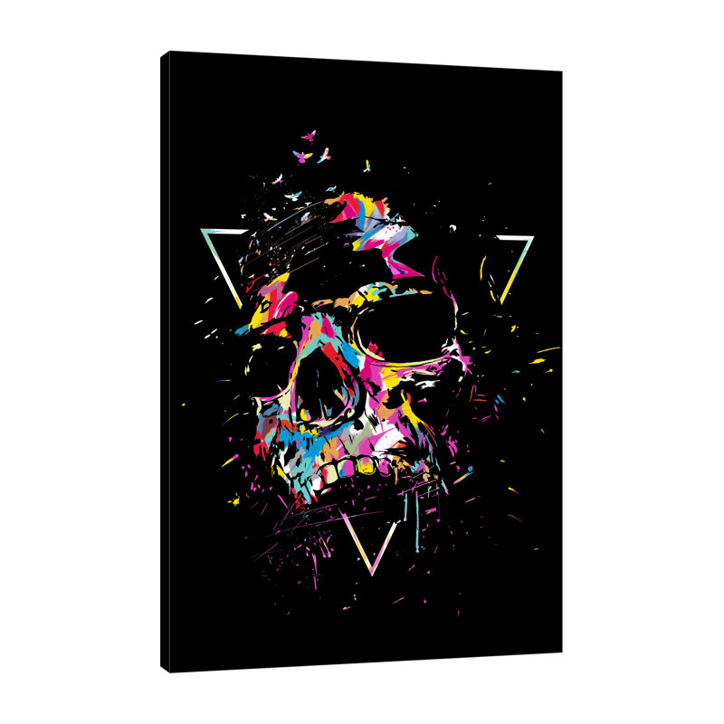 «Skull X (Bw)», toile tendue par Balazs Solti, H 48 po x l 32 po x P 1,5 po