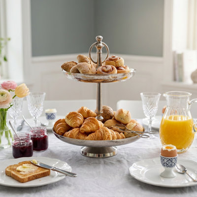 Alyda Aluminum and Nickel Plated Tiered Stand