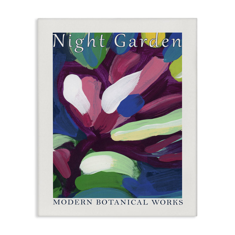  «Night Garden», art mural sur toile abstrait par June Erica Vess, H 30 po x l 24 po