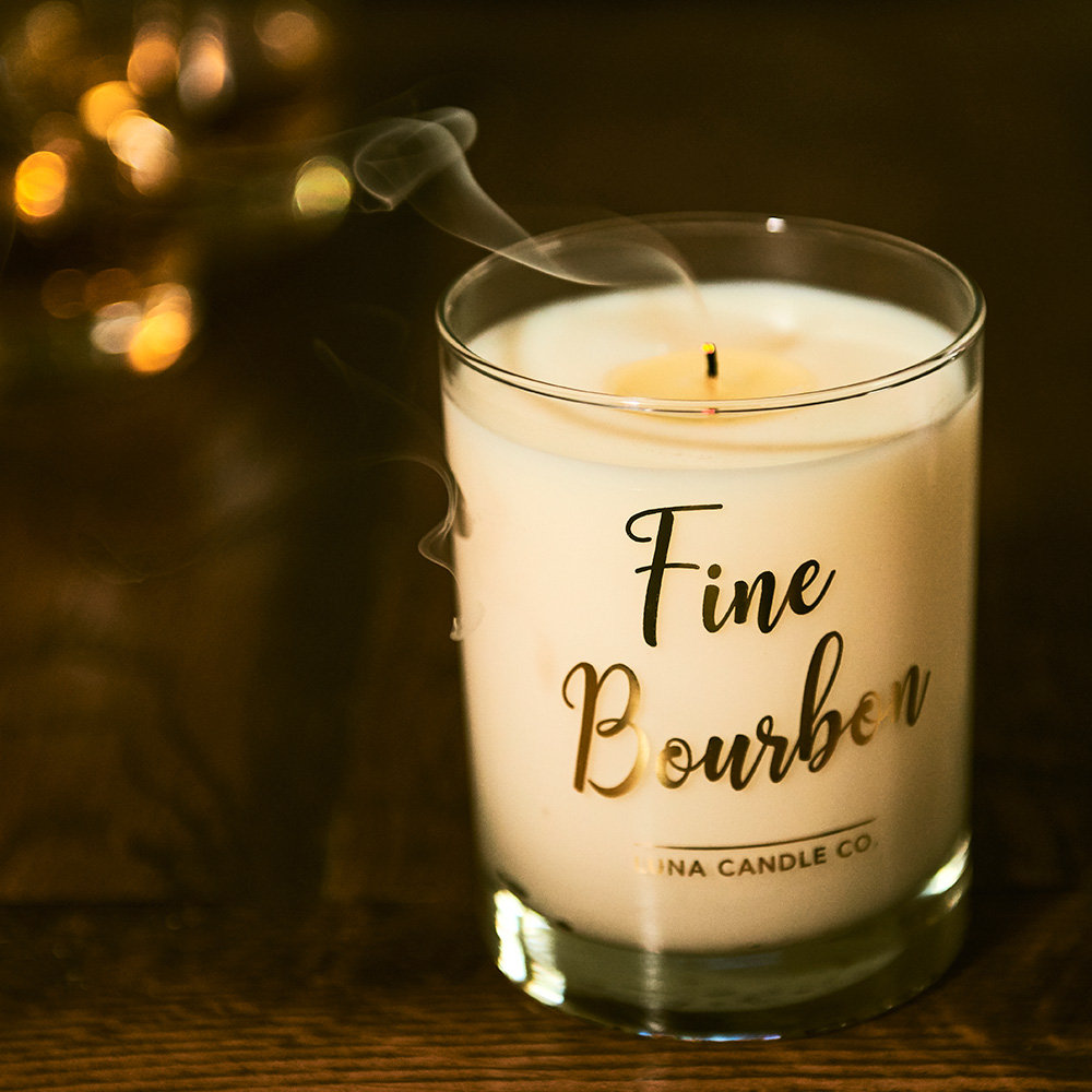 Bourbon Scented Jar Candle Luna Candle Co.