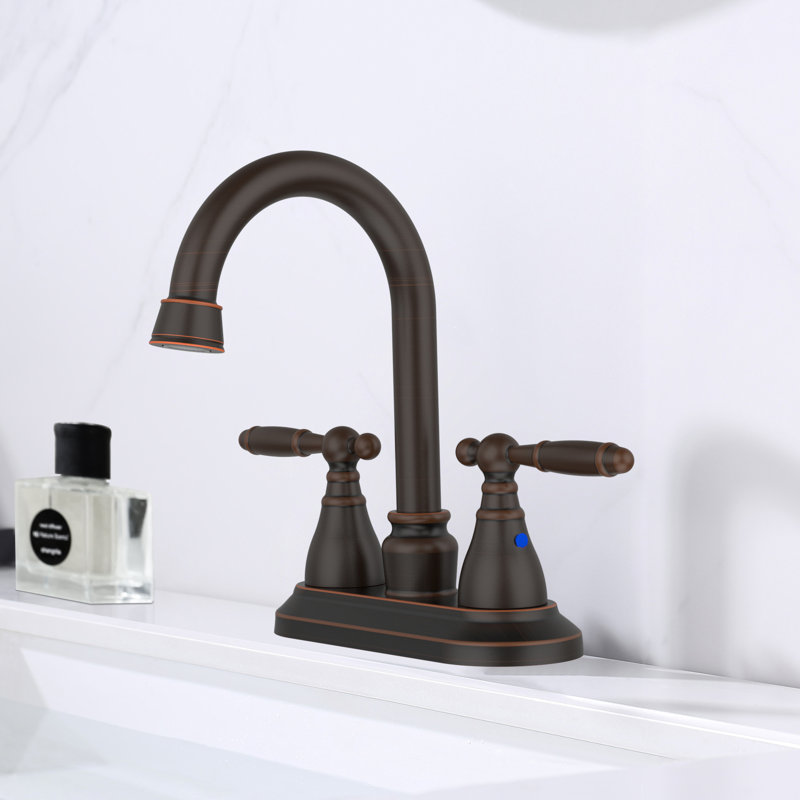 Robinet de salle de bain à deux poignées en acier inoxydable avec drain escamotable Topcraft