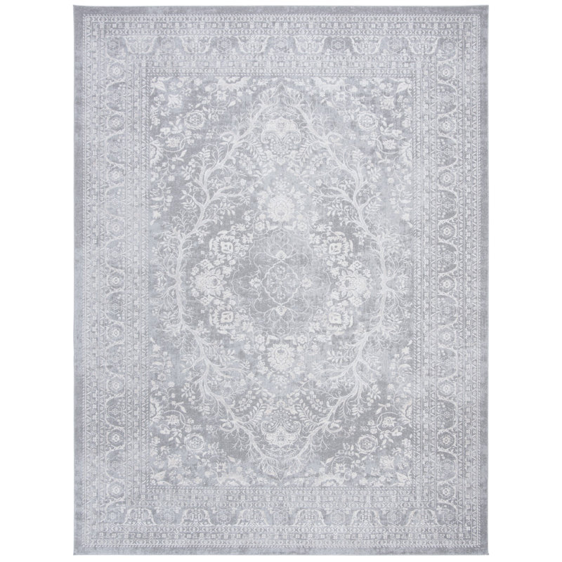 Tapis gris clair / crème Calidia, Rectangle 9 pi x 12 pi