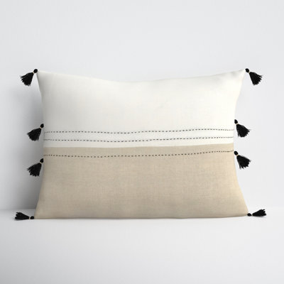 Griffin Striped Linen Lumbar Throw Pillow