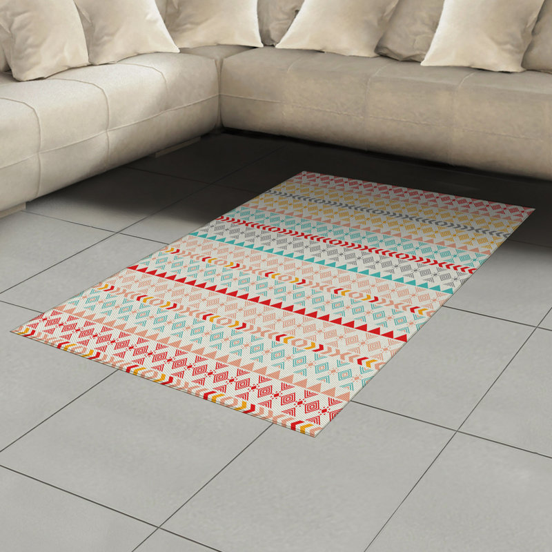 Tapis décoratif rétro en fibres à haute densité, Rectangle— 4 pi x 5 pi 8 po