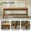 Banc de rangement rembourré en bois avec tablette inférieure de 44,4 po de largeur-59290904