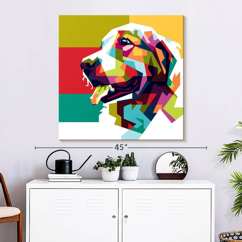Brampt Abstract Golden Retriever, 33" H x 33" W