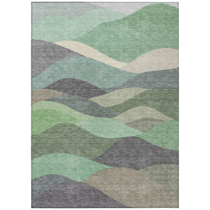 Machine Washable Indoor/Outdoor Jozwiak ACN2378 Coastal Rug, Rectangle 2'6" x 3'10"