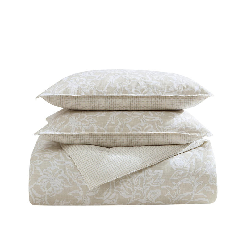 King Tan Cotton Reversible Comforter Set with Shams
