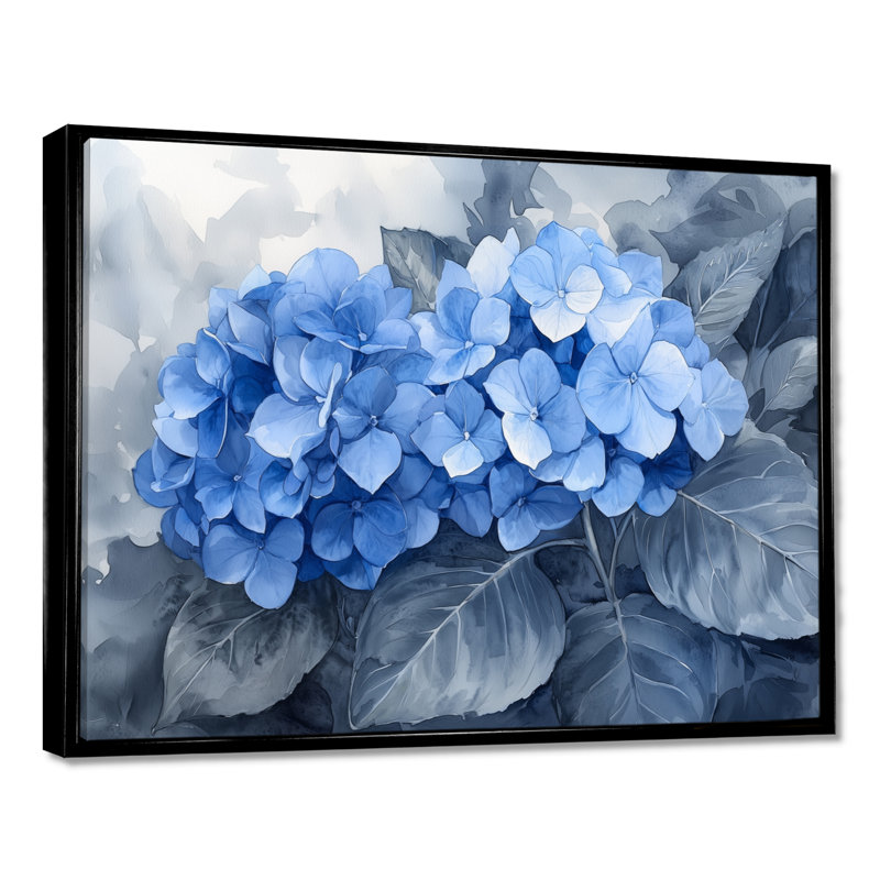 «Ilkinas Hydrangeas In Greyscale Garden I - Hydrangea Large», art mural, Noir, noir, noir, noir, H 12 po x l 20 po