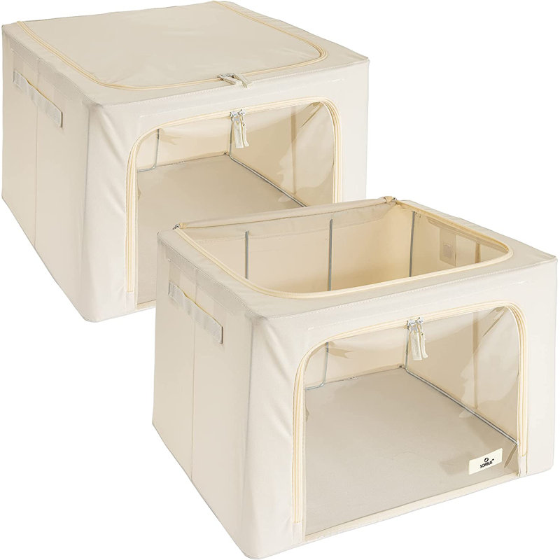 Rangement pour fenêtre sous le lit, Beige, H 13,75 po x l 19,75 po x P 16 po