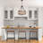 5-Light Industrial Rustic Pendant Light for Dining Room or Kitchen, Adjustable Height, Sloped Ceiling Compatible