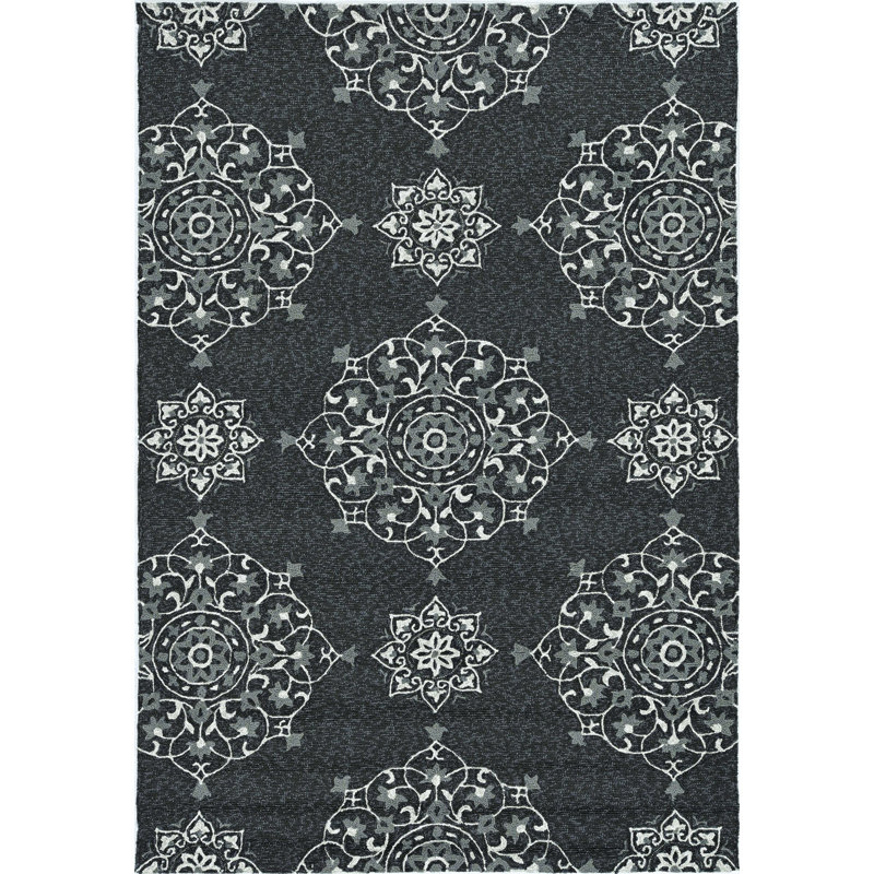 Tapis gris anthracite touffeté à la main Vernie