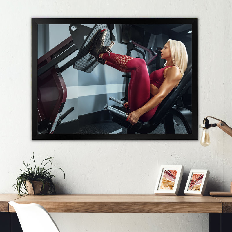 Linwood - Décoration murale aérobie et musculation_106266, H 12 po x l 20 po x P 1 po, Impression noire sur toile encadrée