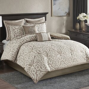 House of Hampton® Tess Jacquard Medallion 8 Piece Comforter Set ...