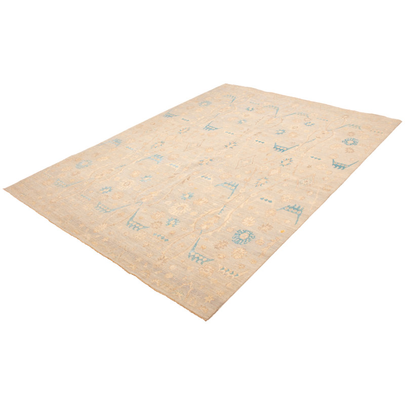Tapis gris clair Iaconetti Oushak 9 pi 1 po x 12 pi 2 po