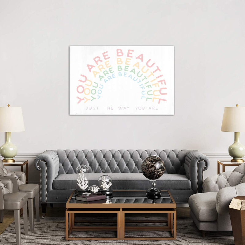 You Are Beautiful 1 Piece Wrapped Canvas Wall Art, 101.6cm H x 152.4cm W x 3.81cm D