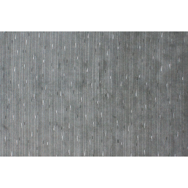 Tapis gris noué à la main, Rectangle 6 pi x 9 pi