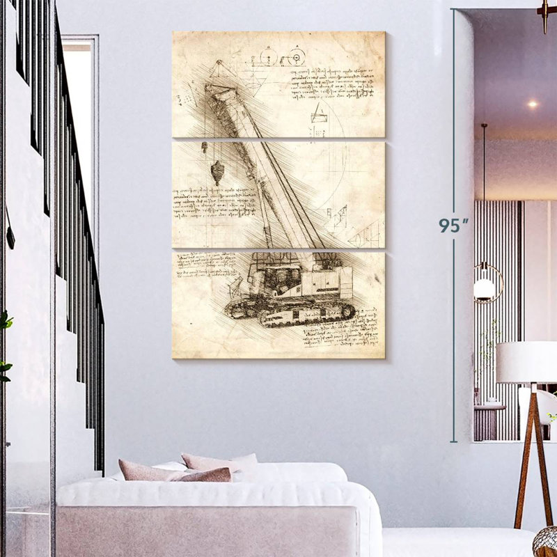 Laelle Crane Blueprint, 74" H x 48" W