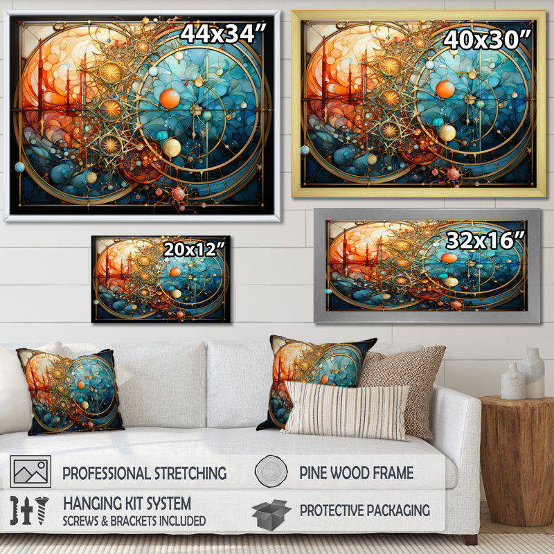 "Finnalagh Asian Art Mandalas Of Enlightment III", reproduction d'art sur toile, H 34 po x l 44 po x P 1,5 po