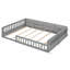 Lit plateforme en bois robuste avec garde-corps et coussin pour un sommeil relaxant