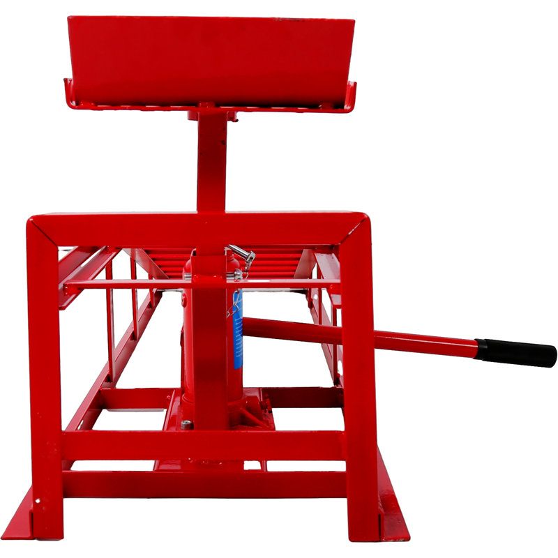 Hydraulic Car Ramps 5t 11000lbs, Heavy Duty Steel Car Ramps Lift Height 11.61"-16.21", Set Of 2, Red