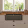 Eclipse 33" L x 18" W Double Bowl Farmhouse Kitchen Sink with Accessories